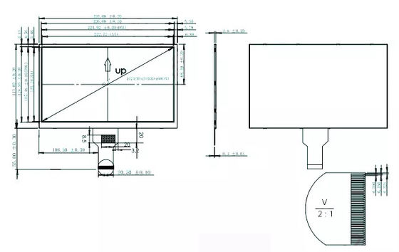 40 ปิน 10.1 นิ้ว LCD Display TFT LCD Screen Module 1204×600 LVDS อินเตอร์เฟซวิวกว้าง