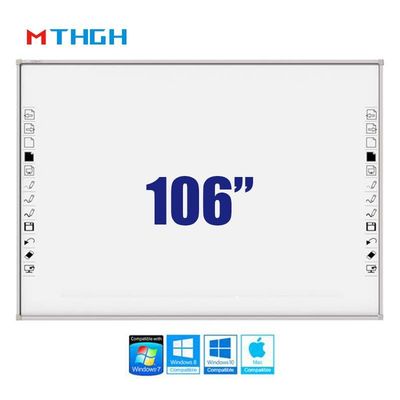 106 นิ้ว อิเล็กทรอนิกส์ทัช สมาร์ทไวท์บอร์ด ความละเอียดจอ 3840X2160 สําหรับการปฏิสัมพันธ์โรงเรียน