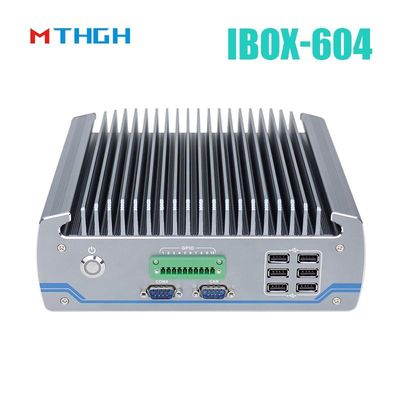 PC อุตสาหกรรมไร้พัดลม IBOX-604 Intel Core I5 6500T SSD HDMI วินโดว/ลินูคัส