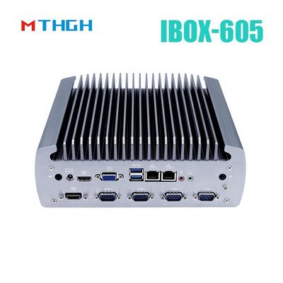 Intel Core I5-8500T แอลูมิเนียมชาสซี่ มินิพีซี,Fanless อินดัสเตรียลพีซี IBOX-605