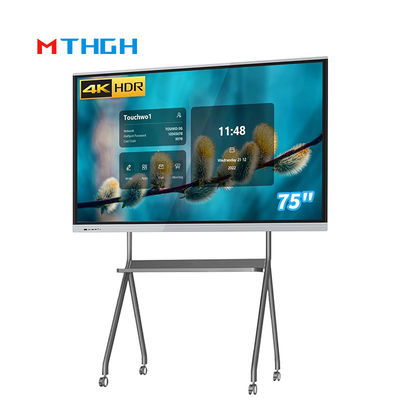 75 นิ้ว 4K HD ห้องประชุม ไวท์บอร์ดอินเตอร์เอคทีฟ ทัช อัลอินวัน ด้วย USB