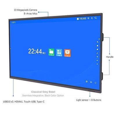 4K 65 นิ้ว 16:9 บอร์ดสีขาว LCD อินเตอร์เอคทีฟ อินฟราเรด / การสัมผัสแบบจุลภาพ สําหรับการศึกษาที่ฉลาด