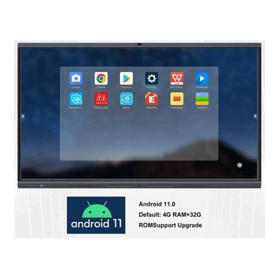 กระดานสีขาวการศึกษาแบบอินเตอร์เอคทีฟ 350cd/m2 สว่าง IR/Capacitive Touch