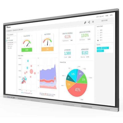 กระดานสีขาวการศึกษาแบบอินเตอร์เอคทีฟ 350cd/m2 สว่าง IR/Capacitive Touch