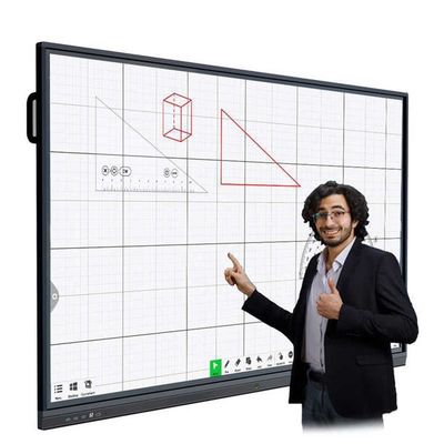 กระดานสีขาวการศึกษาแบบอินเตอร์เอคทีฟ 350cd/m2 สว่าง IR/Capacitive Touch