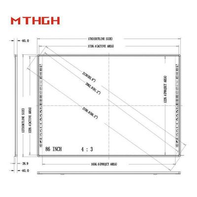 กระดานสีขาววิชาการ 86 นิ้ว กระดานสีขาวอินทรารักซ์กับโปรเจกเตอร์/ทัชพัด