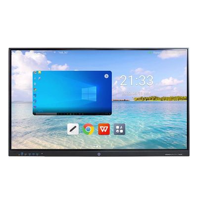 Anti Glare Glass Interactive Touch Screen Whiteboard แอนดรอยด์ 8+128G วิน 10 11 40 จุดสัมผัส