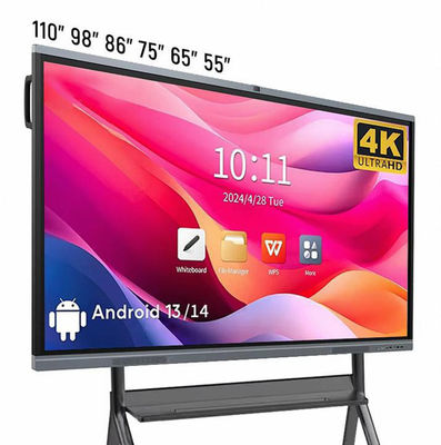 4K HD โรงเรียน อินเตอร์เอกทีฟ บอร์ดสีขาว Android13 8 128G Win10 ระบบคู่จอสัมผัส