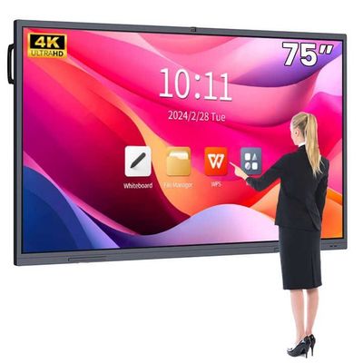 4K HD โรงเรียน อินเตอร์เอกทีฟ บอร์ดสีขาว Android13 8 128G Win10 ระบบคู่จอสัมผัส
